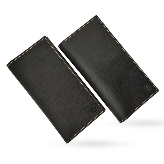 Epsilon Black - Premium Cow Leather Long Wallet 